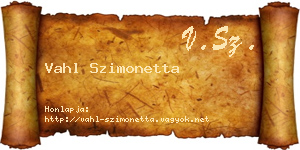 Vahl Szimonetta névjegykártya